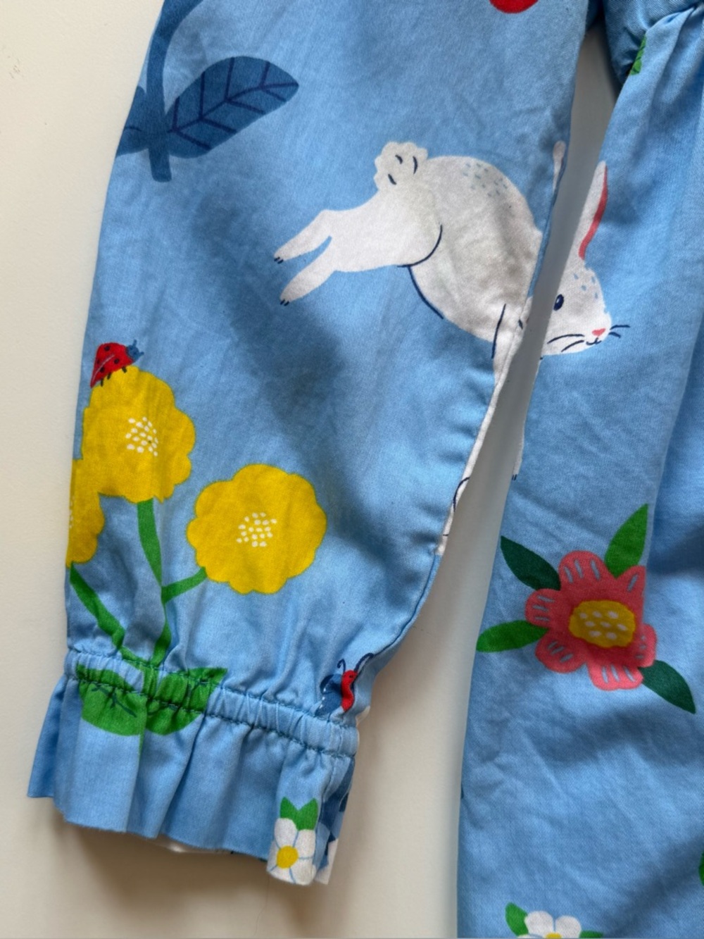 Mini Boden Girls Blue Bunny Broderie-Collared Dress - Size 5-6Y - Picture 6 of 13